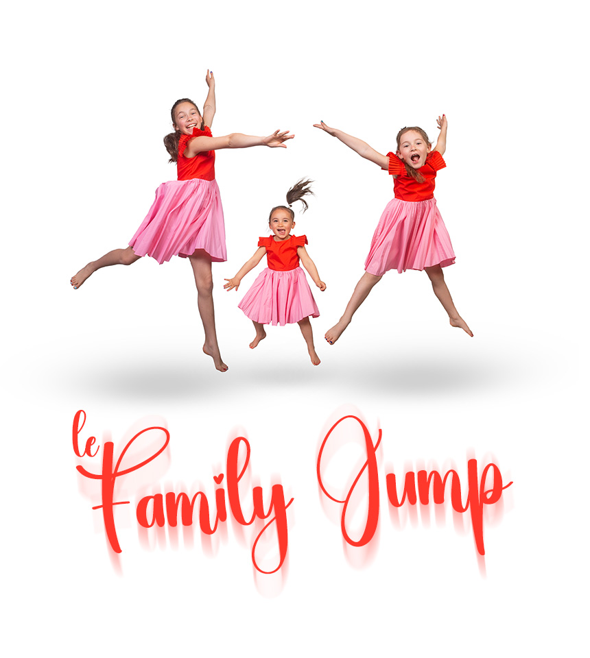 Family jump avec des enfants